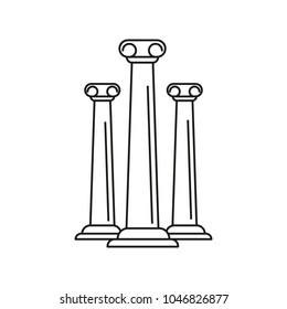 Ancient columns icon. Outline ancient columns vector icon for web design isolated on white background