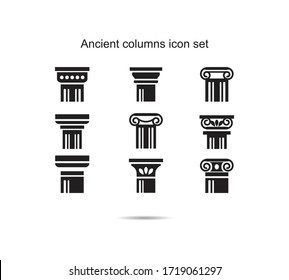 Ancient columns icon set ideas design vector illustration graphic on background