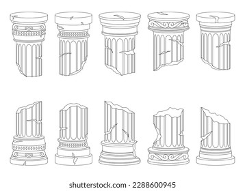 Ilustración de diseño vectorial de columnas antiguas aislada en el fondo