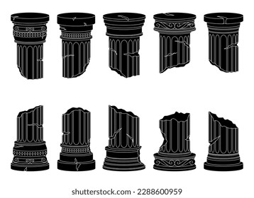 Ancient columns vector design illustration isolated on background