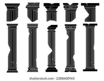 Ancient columns vector design illustration isolated on background