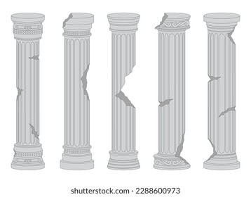 Ilustración de diseño vectorial de columnas antiguas aislada en el fondo