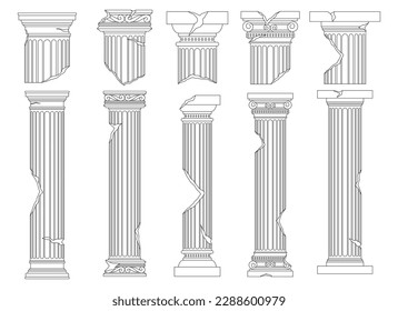 Ancient columns vector design illustration isolated on background