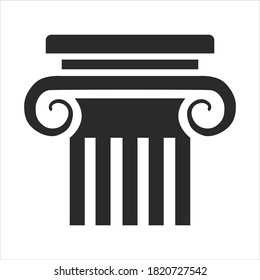 Ancient columns vector icon. Vector black column icons on white background.