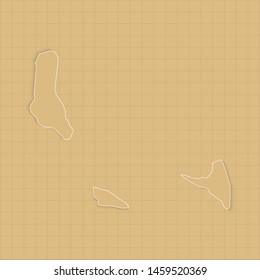 Ancient Comoros map old paper background with space for text. Vector illustration EPS10.