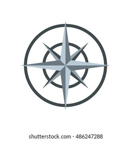 Ancient compass icon in flat style on a white background vector illustration