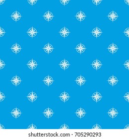 Ancient compass pattern repeat seamless in blue color for any design. Vector geometric illustration