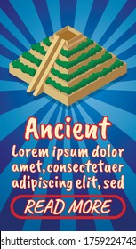 Cartel conceptual antiguo. Banner isométrico del concepto vectorial de historietas antiguas para web, tarjeta de regalo y postal