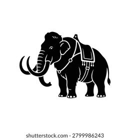 Ancient creature graphic isolated on clean backdrop. Stylized prehistoric mammal vector for conceptual design projects.