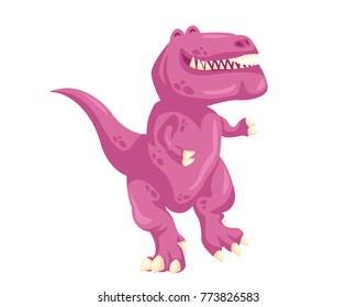 Ancient Cute Cheerful Tyrannosaurus Rex Illustration Character, Suitable for Children Product, Print, Logo, Game Asset, And Other Children Related Occasion.
