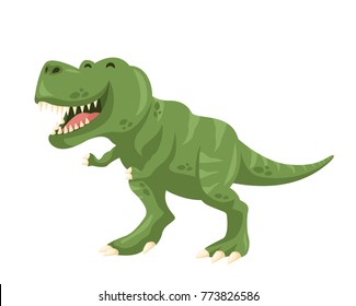 Ancient Cute Cheerful Tyrannosaurus Rex Illustration Character, Suitable for Children Product, Print, Logo, Game Asset, And Other Children Related Occasion.
