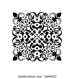 Ancient decorative ornament vector illustration isolated on white