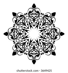 Ancient decorative ornament vector illustration isolated on white