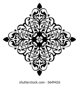 Ancient decorative ornament vector illustration isolated on white