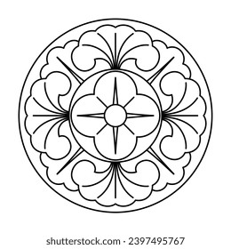 Ancient decorative pattern. Decorative element vector illustration. Architectural floral element.