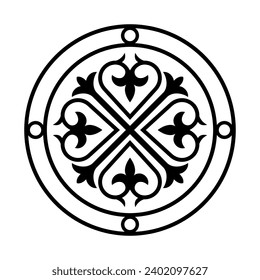 Ancient decorative pattern. Decorative element vector illustration. Architectural floral element.