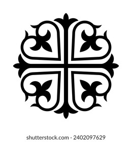 Ancient decorative pattern. Decorative element vector illustration. Architectural floral element.