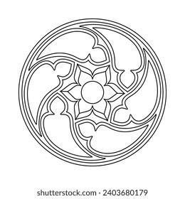 Ancient decorative pattern. Decorative element vector illustration. Architectural floral element.