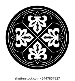 Ancient decorative pattern. Decorative element vector illustration. Architectural floral element.