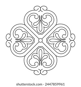 Ancient decorative pattern. Decorative element vector illustration. Architectural floral element.