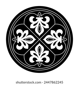 Ancient decorative pattern. Decorative element vector illustration. Architectural floral element.