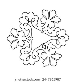 Ancient decorative pattern. Decorative element vector illustration. Architectural floral element.