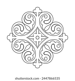 	
Ancient decorative pattern. Decorative element vector illustration. Architectural floral element.