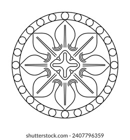 Ancient decorative pattern. Decorative floral element vector illustration. Architectural stucco element.