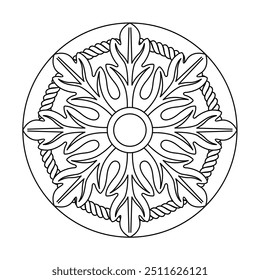 Ancient decorative pattern. Decorative floral element vector illustration. Snowflake shape illustration. Architectural stucco element.