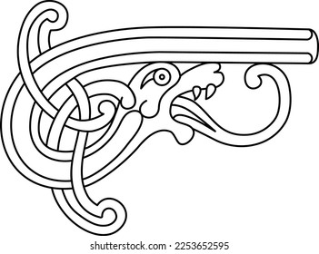 Ancient decorative symbol. Gargoyle illustration. Celtic national style interlaced pattern isolated vector. Celtic knot vector illustration.