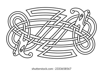 Ancient decorative symbol. Gargoyle illustration. Celtic national style interlaced pattern isolated vector. Celtic knot vector illustration.