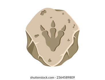 Ancient Dinosaur Footprints Fossils. Extinct Paleontology Vector Illustration