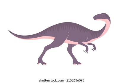 Ancient dinosaur. Prehistoric pangolin of the Jurassic period. Paleontology and animals. Cartoon vector illustration. Nature forest background