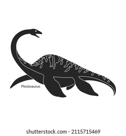 Ancient dinosaur vector icon.Black vector icon isolated on white background ancient dinosaur.