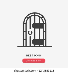 ancient door icon vector