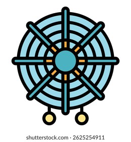 Ancient dream catcher icon. Outline ancient dream catcher vector icon color flat isolated