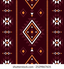 Ancient echoes Aztec geometric abstract seamless patterns southwest Navajo Native American tribal ethnic modern colorful for textile printing