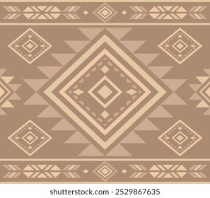 Ancient echoes Aztec geometric abstract seamless patterns southwest Navajo Native American tribal ethnic modern colorful for textile printing