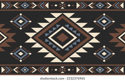 Ancient echoes Aztec geometric abstract seamless patterns southwest Navajo Native American tribal ethnic modern colorful for textile printing