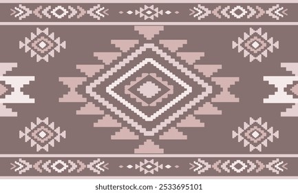 Ancient echoes Aztec geometric abstract seamless patterns southwest Navajo Native American tribal ethnic modern colorful for textile printing