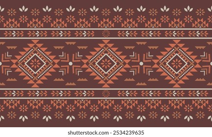 Ancient echoes Aztec geometric abstract seamless patterns southwest Navajo Native American tribal ethnic modern colorful for textile printing