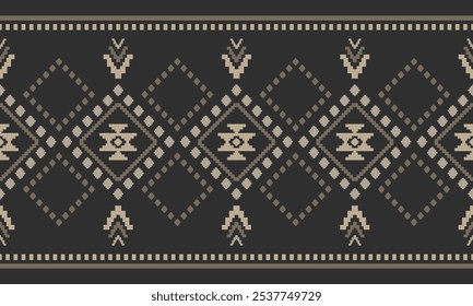 Ancient echoes Aztec geometric abstract seamless patterns southwest Navajo Native American tribal ethnic modern colorful for textile printing