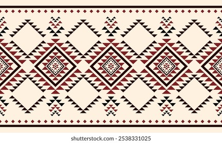Ancient echoes Aztec geometric abstract seamless patterns southwest Navajo Native American tribal ethnic modern colorful for textile printing