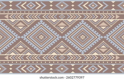 Ancient echoes Aztec geometric abstract seamless pattern southwest Navajo Native American tribal ethnic modern colorful for textile printing