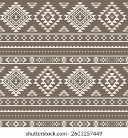 Ancient echoes Aztec geometric abstract seamless pattern southwest Navajo Native American tribal ethnic modern colorful for textile printing