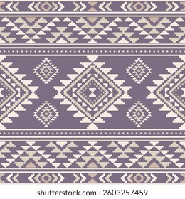 Ancient echoes Aztec geometric abstract seamless pattern southwest Navajo Native American tribal ethnic modern colorful for textile printing