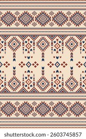 Ancient echoes Aztec geometric abstract seamless pattern southwest Navajo Native American tribal ethnic modern colorful for textile printing