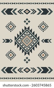 Ancient echoes Aztec geometric abstract seamless pattern southwest Navajo Native American tribal ethnic modern colorful for textile printing