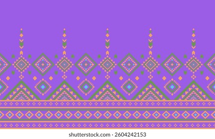 Ancient echoes Aztec geometric abstract seamless pattern southwest Navajo Native American tribal ethnic modern colorful for textile printing