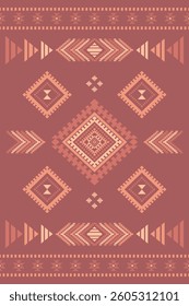 Ancient echoes Aztec geometric abstract seamless pattern southwest Navajo Native American tribal ethnic modern colorful for textile printing